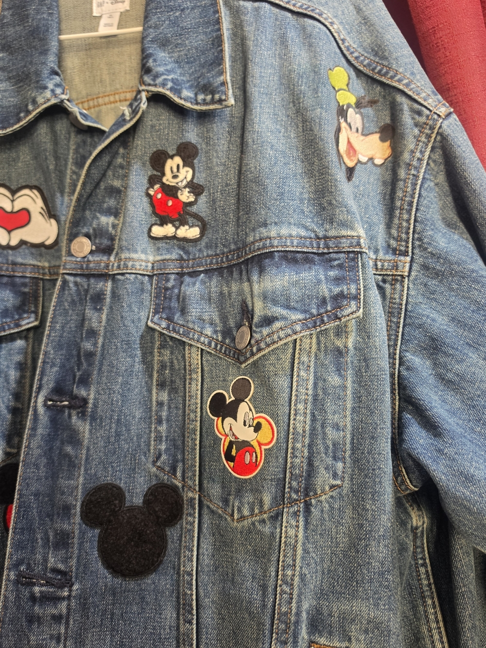 GAP Men's Blue Denim Jacket with Mickey Mouse Patches - Picture 3 of 5